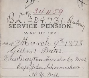 Gilbert Bates And The War of 1812